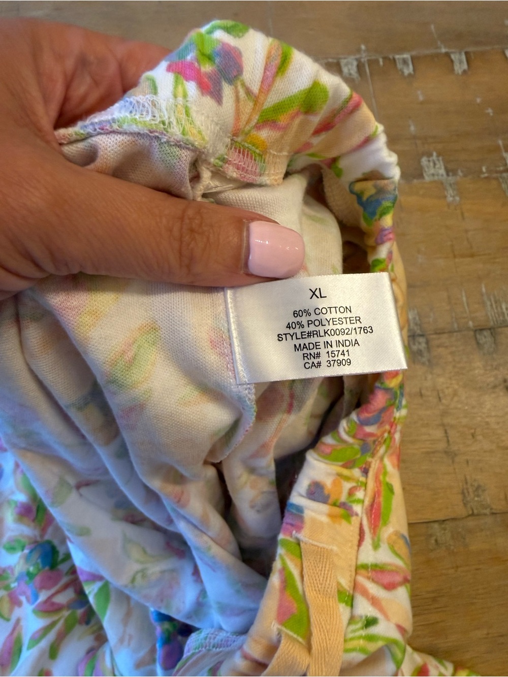 Karen Neuburger Floral Cotton Pajama Set in Pink, Green & Yellow - Picture 13 of 15
